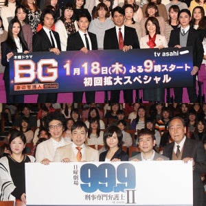 冬ドラマ初回視聴率1位『BG』も『99.9』が2話で逆転! 3･4位も激戦