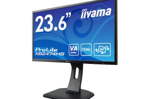 マウス、ノングレアVAパネルの23.6型フルHD液晶ディスプレイ