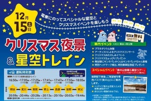 秩父鉄道「クリスマス夜景＆星空トレイン」美の山で夜景・星空観賞