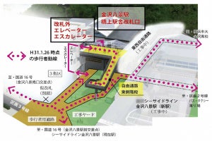 横浜市と京急電鉄、金沢八景駅橋上駅舎改札口の1/26供用開始を発表