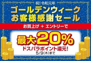 ドスパラ、購入金額の最大20％を還元するキャンペーン