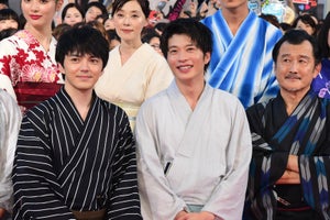 田中圭＆林遣都、平成最後の満月に真面目な話  『おっさんずラブ』キャスト浴衣で歓声