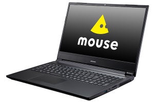 マウス、Core i7-9750HとGeForce MX250を搭載した15.6型ノートPC