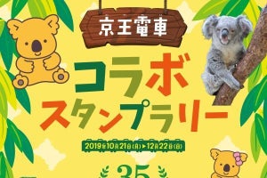 京王電鉄「コアラのマーチ」スタンプラリー、コアラヘッドマークも