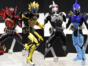 『仮面ライダーオーズ』タジャドルなど主要コンボが真骨彫に、亜種も多数展示