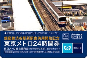 東京メトロ「銀座線渋谷駅 新駅舎供用開始記念」24時間券1/29発売