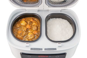 ごはんとカレーを同時に調理、自動調理鍋「ツインシェフ」