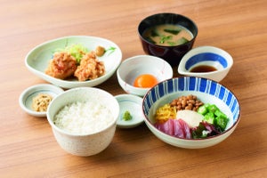 やよい軒、からだ想いの「ねばとろごはんととり天の定食」発売