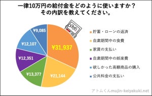 給付金10万円の使い道、最も多かったのは?