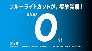 Zoff、ブルーライトカットレンズの受注件数が62倍上昇