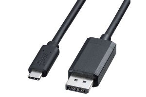 Type-C端子からDisplayPort、DVI、HDMI、VGA端子に出力できる変換ケーブル - サンワサプライ