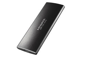 アイ・オー・データ、USB 3.2 Gen 2対応の黒アルミ製ポータブルSSD