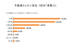 今後減らしたい支出1位は「食費」、1カ月でいくら節約したい?