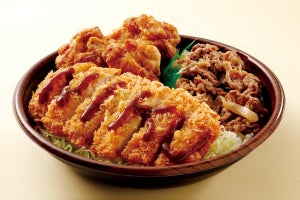 オリジン、焼肉・とんかつ・唐揚げ入り「肉トリプル丼」を発売!