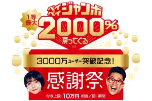 ドスパラ、1等最大2000％還元のペイペイジャンボに参加