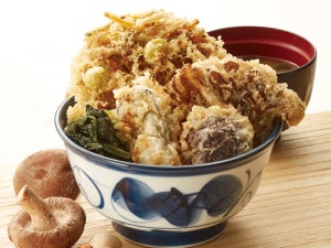 天丼てんや「実りの秋 国産秋天丼」を発売 - 牡蠣・椎茸など秋の味覚たっぷり