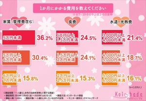 20代の1人暮らし女性、1カ月にかかる生活費はいくら?