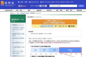 総務省、携帯料金の見直しを呼びかける「携帯電話ポータルサイト」