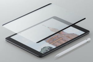 エレコム、iPadを紙のような書き味にする着脱式フィルム