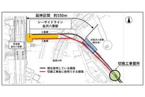 シーサイドライン金沢八景駅で線路切換工事 - 2/14始発から運休に