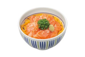 なか卯、「サーモン丼」発売 - 2倍盛り付けた「豪快盛」や持ち帰り用弁当も