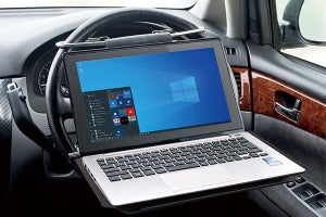 運転席でも快適にテレワークできるノートPC用テーブル　サンワサプライ