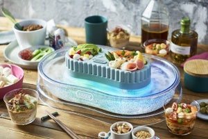 ラドンナ、LEDで演出する乾電池駆動の「Toffy きらきら流しそうめん器」