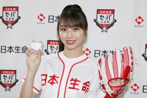 モー娘。牧野真莉愛、ミニスカ姿でノーバン投球! “まりパカ”でのリベンジも誓う