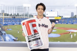 亀梨和也、3年ぶり始球式で緊張「ビビりました」 選手への気遣いも