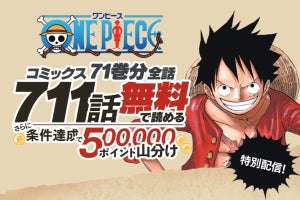 楽天、ONE PIECEを71巻まで無料配信 - 楽天ポイントの「山分け」も