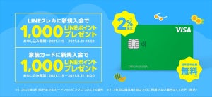 最大2,000ポイントもらえる! 「LINEクレカ新規入会キャンペーン」