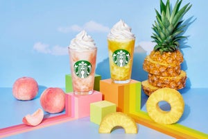 スタバのフラペチーノ新作はパイナップルとピーチ! リユーザブルカップも