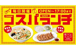 毎日【コスパがいい】「餃子定食」528円、「W餃子定食」770円で登場