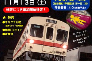 関東鉄道常総線「関鉄夜行列車」追加開催「C寝台」「D寝台」を選択