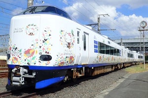 JR西日本271系「ハローキティはるか」日帰りの旅、車両基地に入線