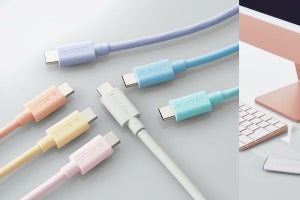 エレコム、USB4・PD100Wに対応したiMacカラーのUSBケーブル7色