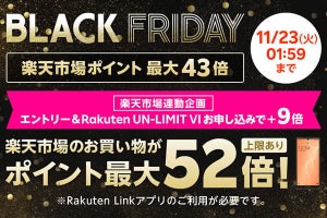 楽天モバイル、「Rakuten UN-LIMIT VI」加入で楽天市場のポイントがプラス9倍