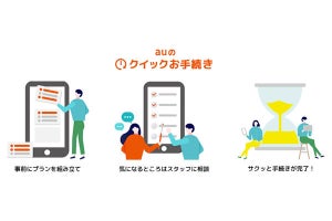 KDDI、手続き時間を短縮する「クイックお手続き」を全国のauショップに導入