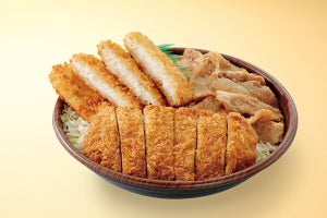 とんかつ1枚、チーズチキンカツ1枚、生姜焼きが【999円】の丼発売