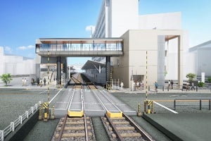 東急目黒線奥沢駅、新駅舎＆連絡デッキ供用開始へ - 各種工事進む