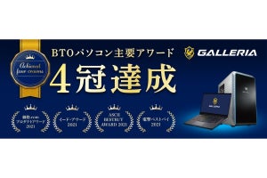 GALLERIAが4メディアで7つの賞を受賞したことを記念し、『4冠達成記念モデル』を期間限定で販売