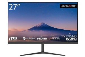 JAPANNEXT、27型2,560×1,440ドットのHDR対応IPS液晶