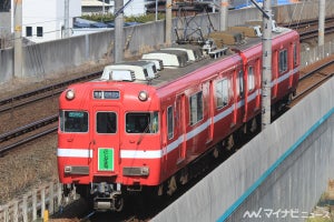 名鉄6000系白帯ラッピング車両「にしがま号」蒲郡線などで運行開始