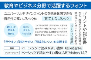 モリサワ、「Google Fonts」にBIZ UDゴシック・明朝を提供開始