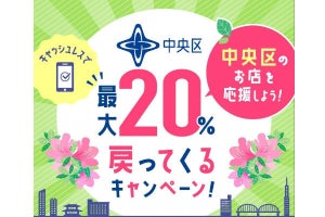 au PAY、5月は東京都中央区などで20％還元