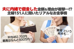 夫に内緒で借金した理由1位は「生活費」、平均約46万円で最高額は?