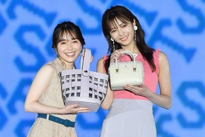 櫻坂46田村保乃＆守屋麗奈、笑顔でランウェイ　初々しい投げキッスも