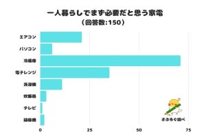 一人暮らしに必要な家電ランキング、1位は? - 2位電子レンジ