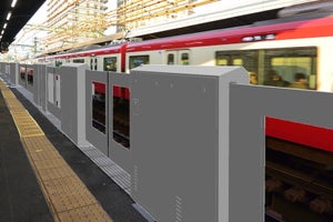 京急東神奈川駅1・2番線ホームにホームドア設置、7月上旬運用開始