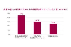 会社の評価で不満が多い点、「基準が不明瞭」「努力の無理解」、もう一つは?